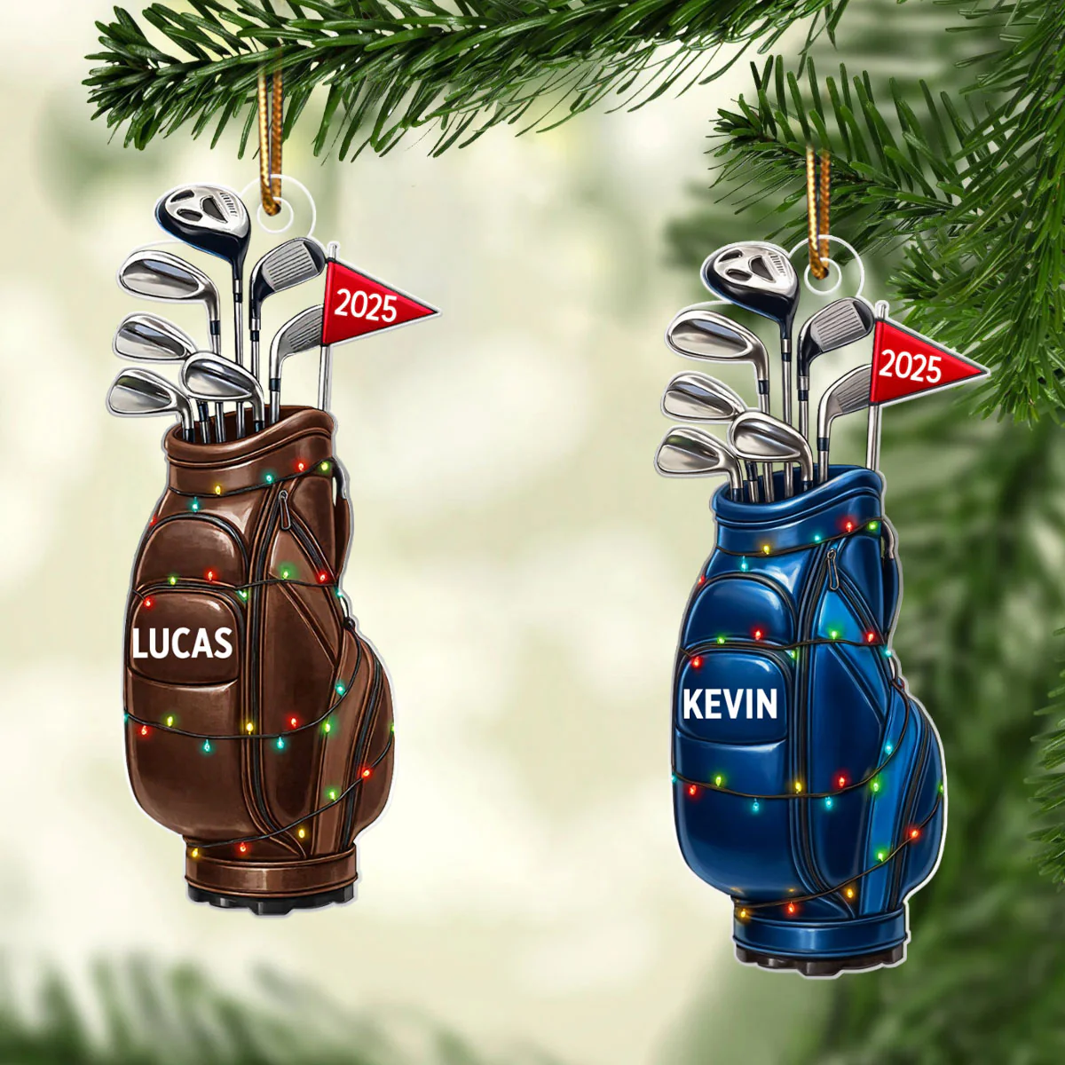 Custom Golf Bag - Personalized Acrylic Ornament - Christmas Gift for Golf Lovers, Gift for him, Dad, Grandpa - Image 5