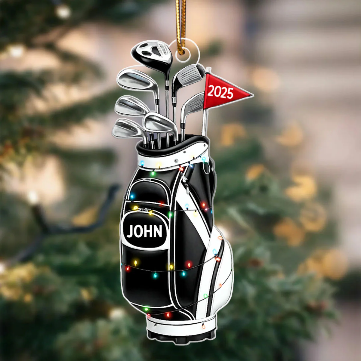 Custom Golf Bag - Personalized Acrylic Ornament - Christmas Gift for Golf Lovers, Gift for him, Dad, Grandpa - Image 7