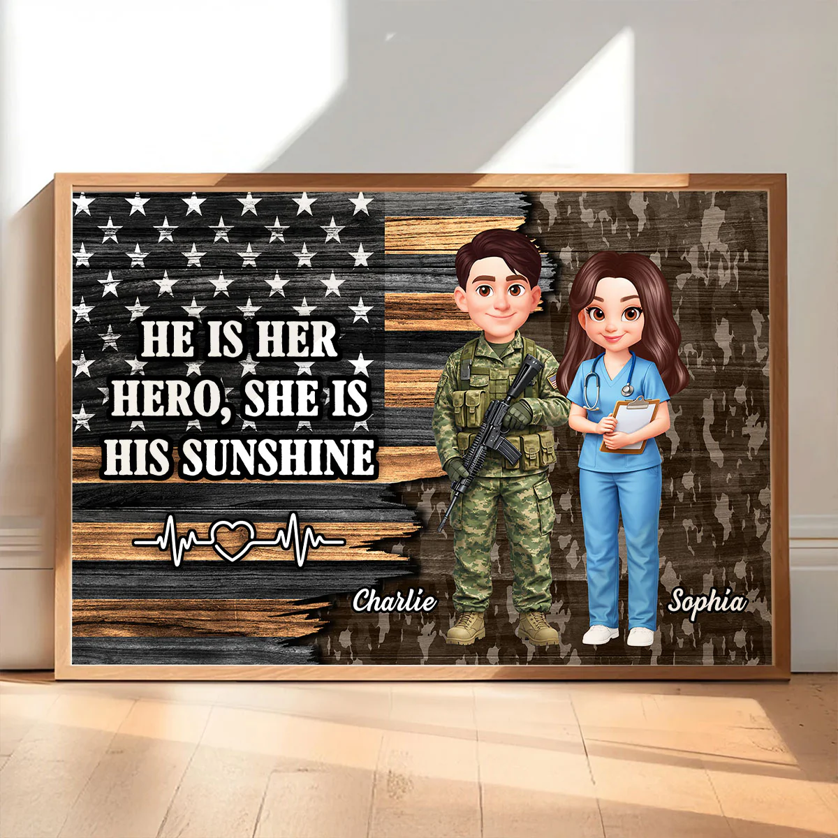 Custom Hero Couple Occupation Nation Flag - Personalized Poster - Heartfelt Gift for Him, for Her - Image 5