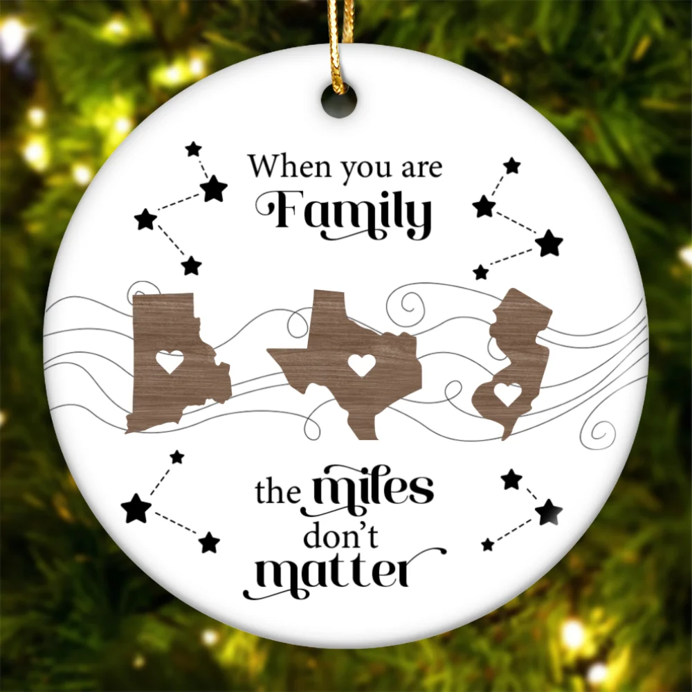 Custom Long Distance Ceramic Ornament, Heartfelt Christmas Gift for Family, Friends, Sisters, Besties - Image 10
