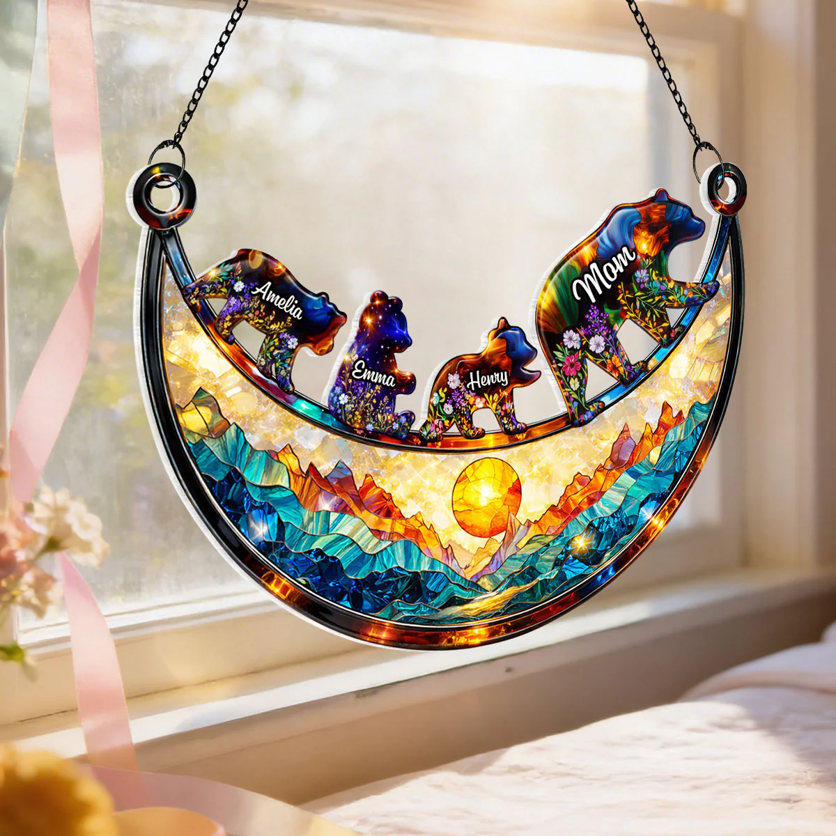 Custom Mama Bear - Personalized Suncatcher - Heartfelt Mother's Day Gift for Mom - Image 5