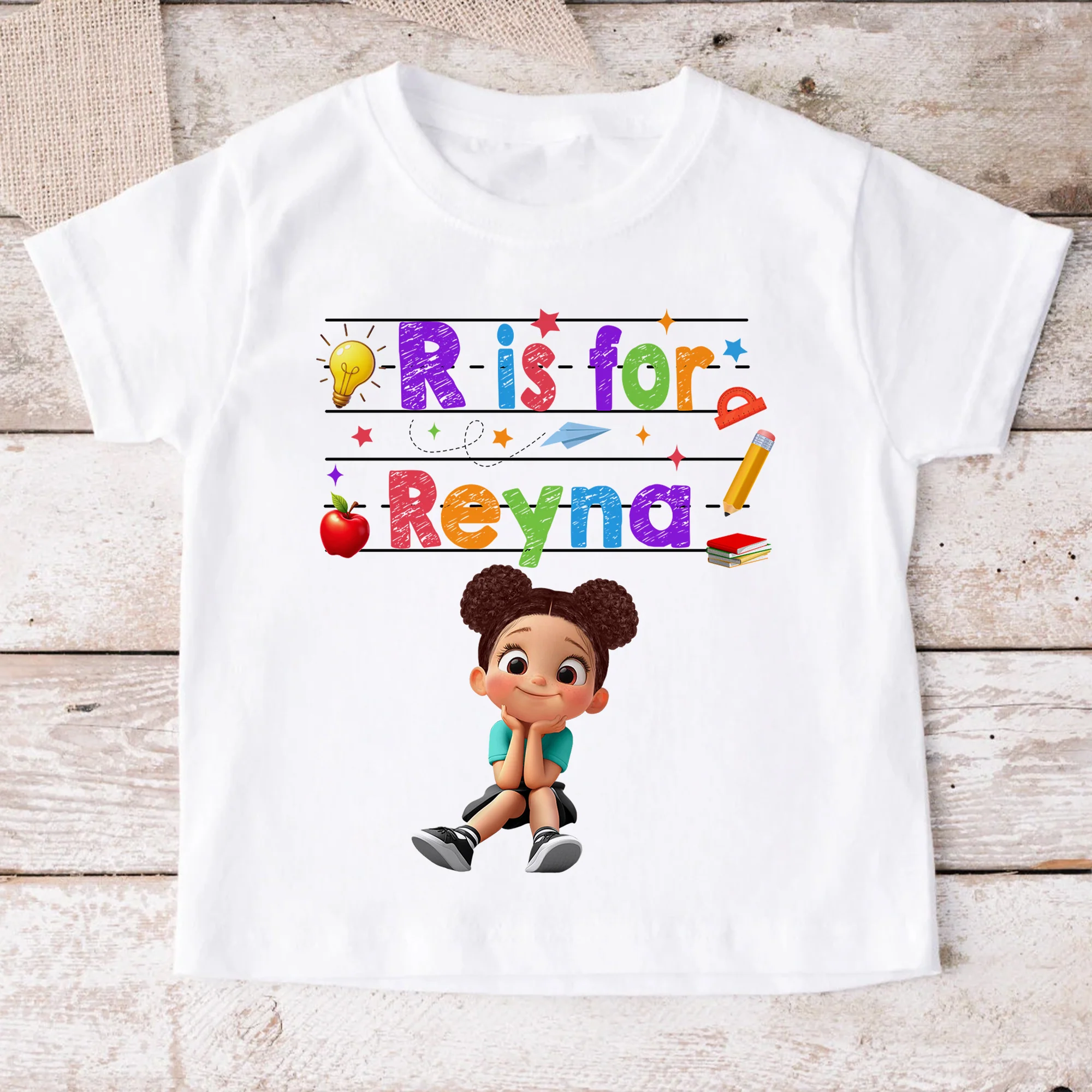 Custom Name  Back To School Kids Shirt, Personalized Alphabet Kids Shirt - Image 10