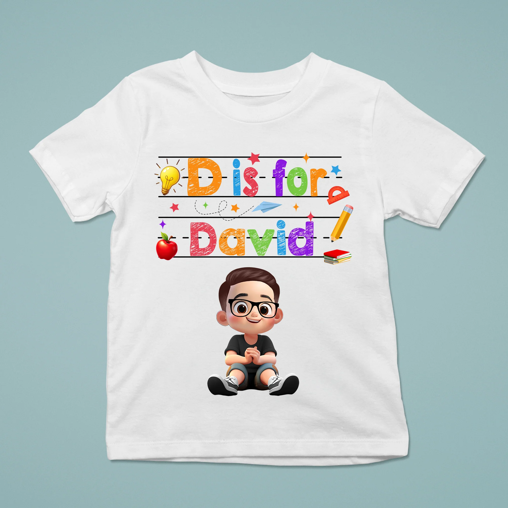 Custom Name  Back To School Kids Shirt, Personalized Alphabet Kids Shirt - Image 11