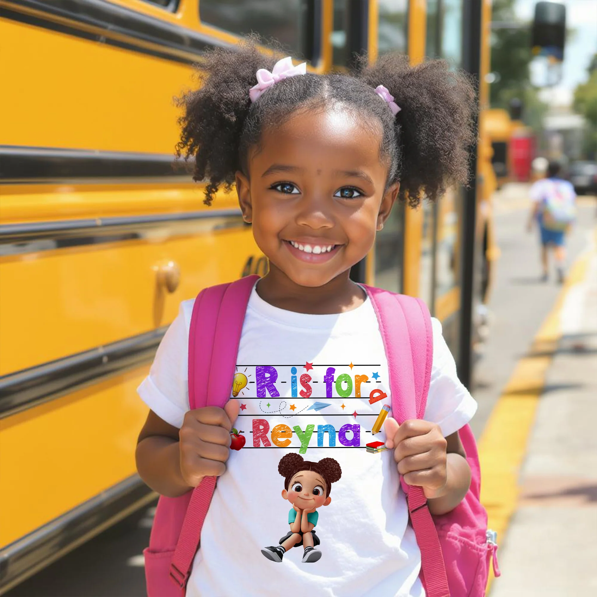 Custom Name  Back To School Kids Shirt, Personalized Alphabet Kids Shirt - Image 5