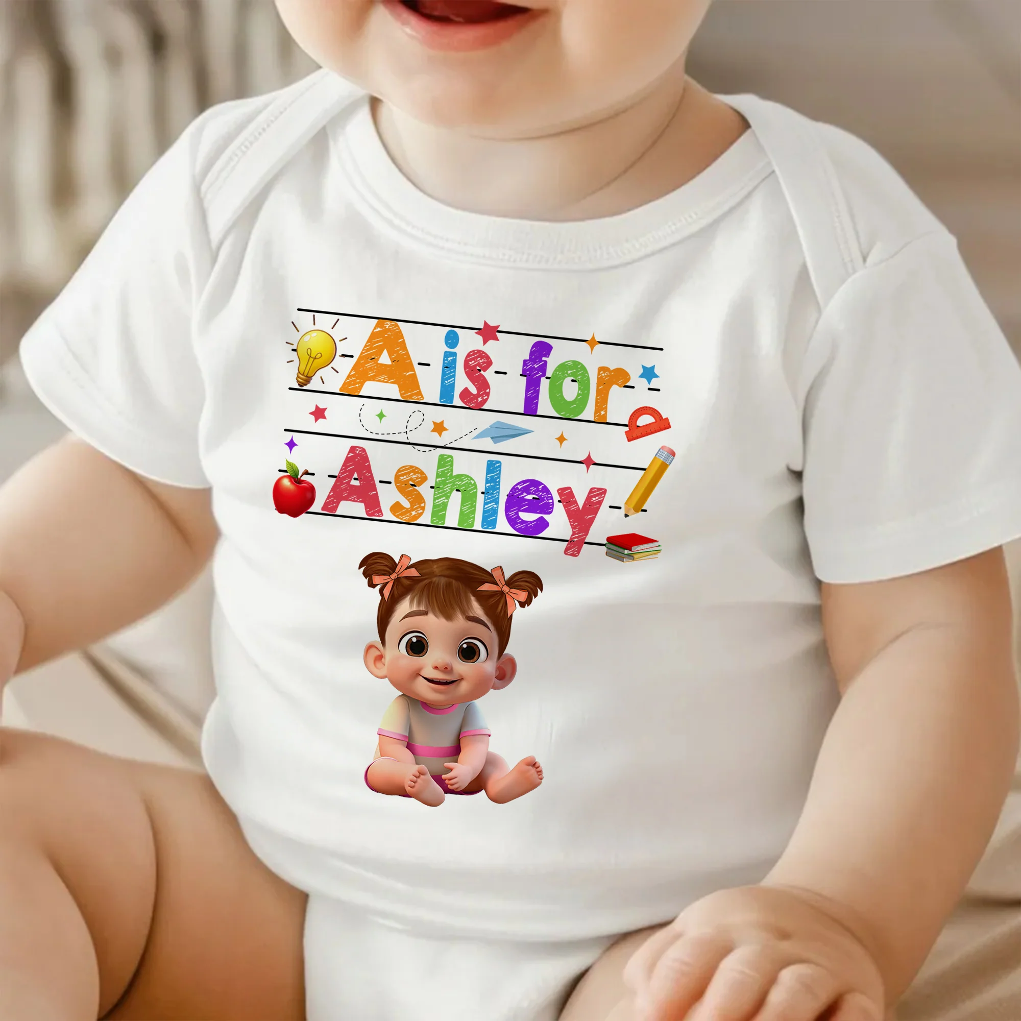 Custom Name  Back To School Kids Shirt, Personalized Alphabet Kids Shirt - Image 6