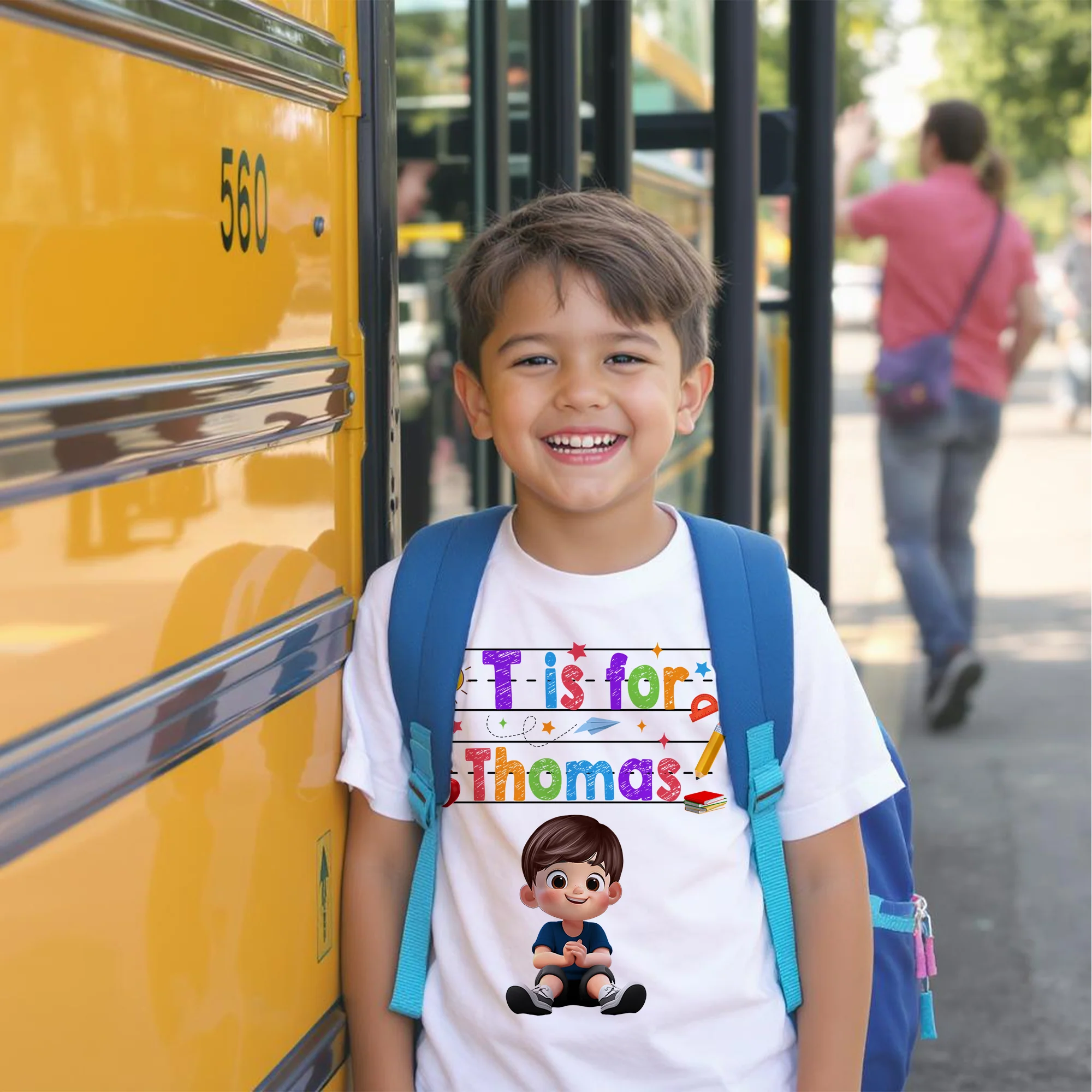 Custom Name  Back To School Kids Shirt, Personalized Alphabet Kids Shirt - Image 8