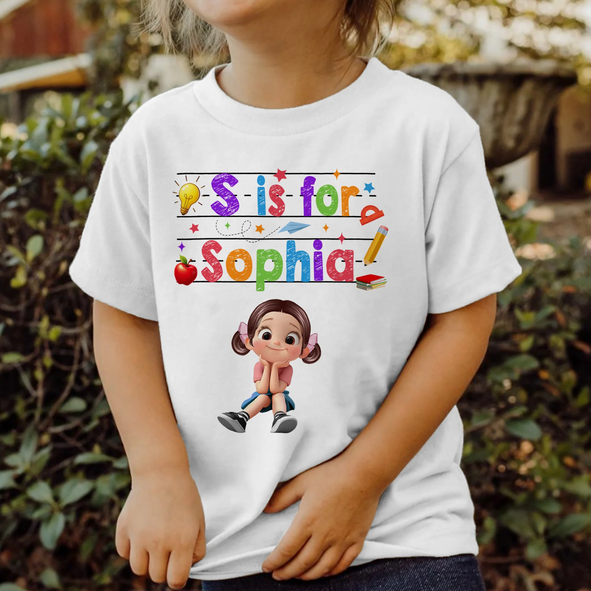 Custom Name  Back To School Kids Shirt, Personalized Alphabet Kids Shirt - Image 9