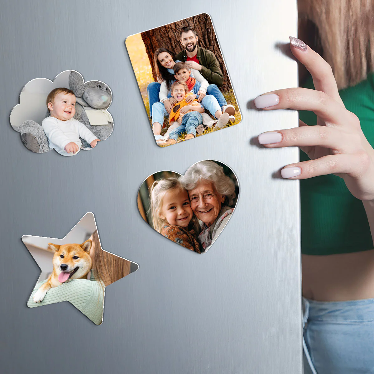 Custom Photo Family Couple Best Friends Gift Personalized Acrylic Fridge Magnet - Image 4