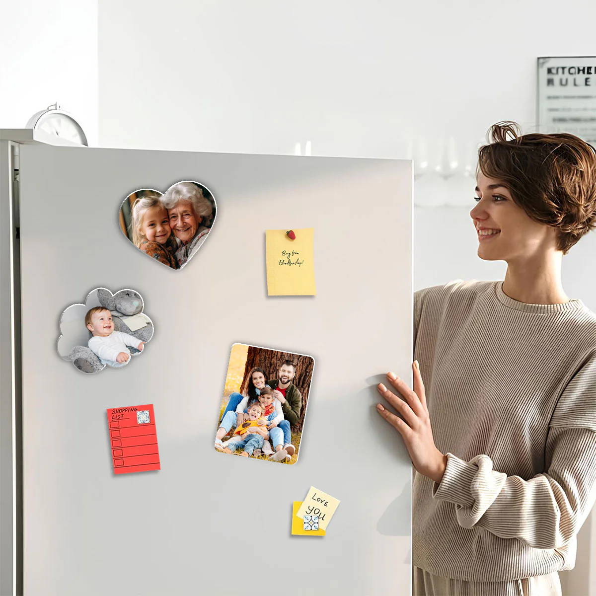 Custom Photo Family Couple Best Friends Gift Personalized Acrylic Fridge Magnet - Image 5