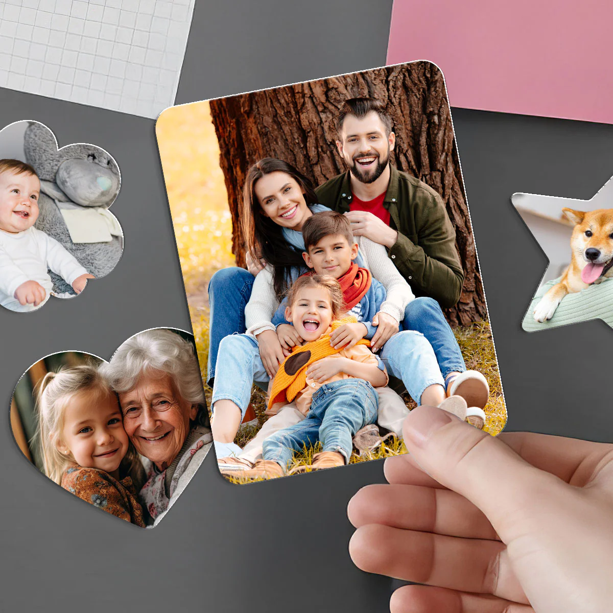 Custom Photo Family Couple Best Friends Gift Personalized Acrylic Fridge Magnet - Image 6