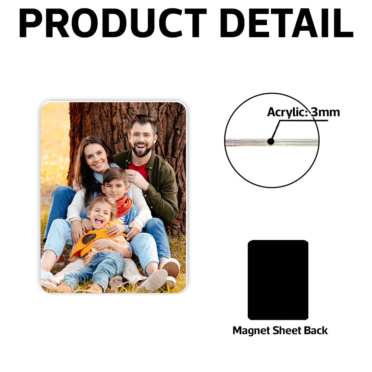 Custom Photo Family Couple Best Friends Gift Personalized Acrylic Fridge Magnet - Image 9
