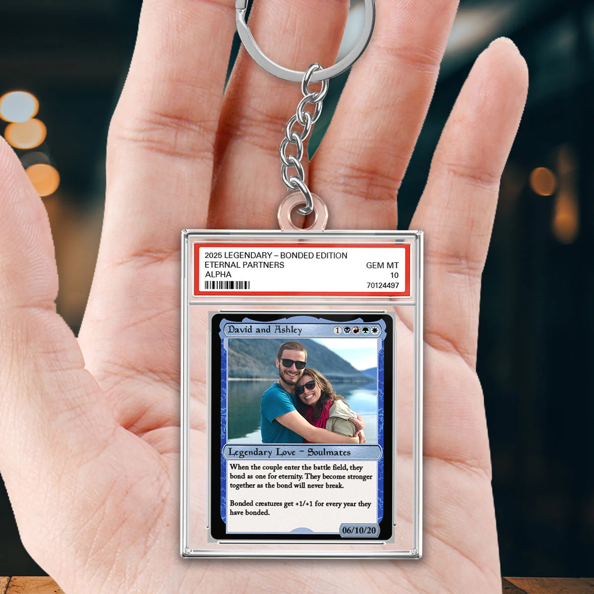 Custom Photo Fantasy Trading Card Style - Personalized Acrylic Keychain - Valentine's Day, Anniversary Gift For Him, For Her - Image 6