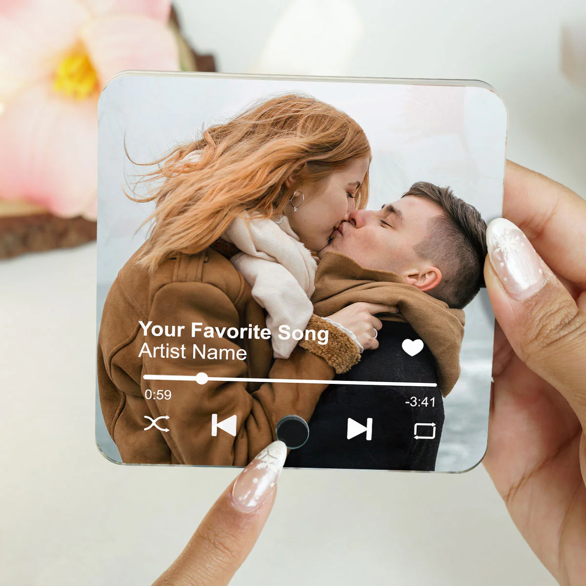 Custom Photo & Favorite Song Personalized Music Fridge Magnet,  Gift For Couple - Image 8