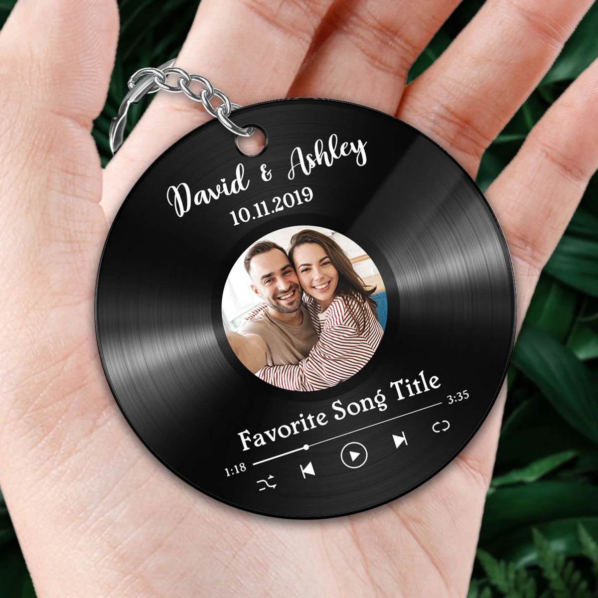 Custom Photo & Favorite Song QR Code Disc Personalized Acrylic Keychain - Image 2