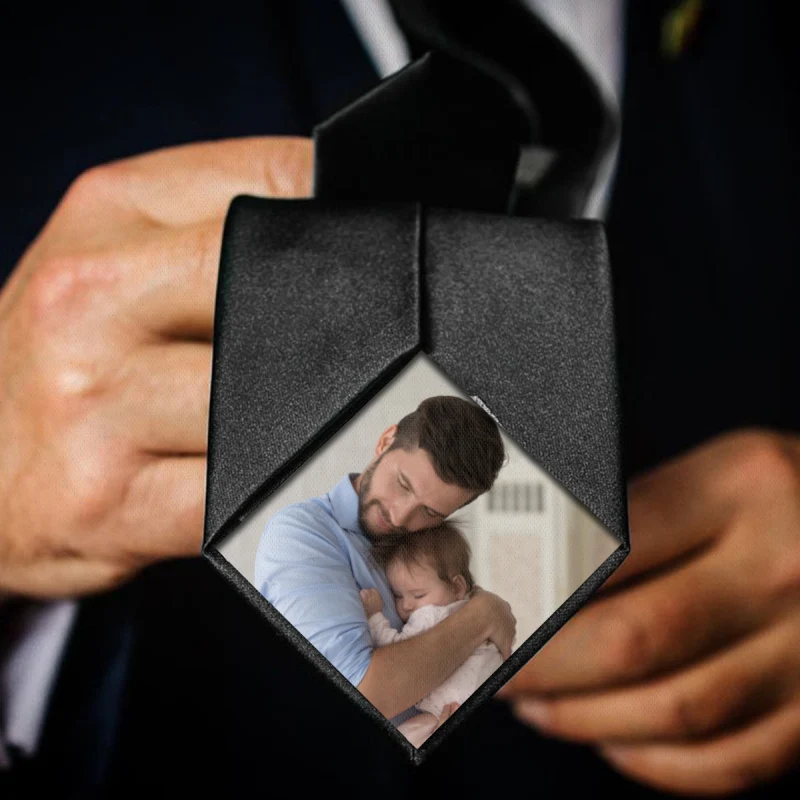 Custom Photo Patch For Ties, Bowties Tie patch, Wedding, Father Of The Bride, Father's day, Missionary, Anniversary Gift For Dad, For Grandpa, For Him - Image 10