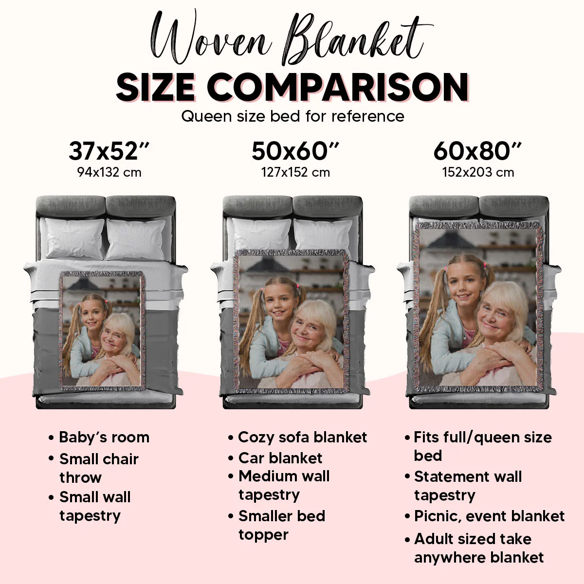 Custom Photo Unique Gift For Family Friends Personalized Tapestry Woven Blanket - Image 10