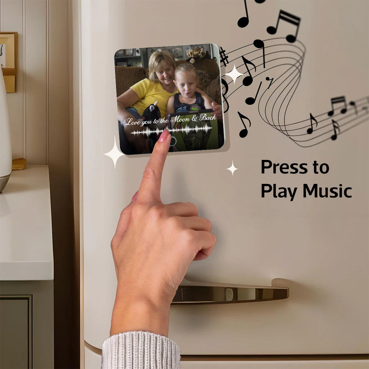 Custom Photo & Voice Record Memo Unique Keepsake Personalized Music Fridge Magnet - Image 6