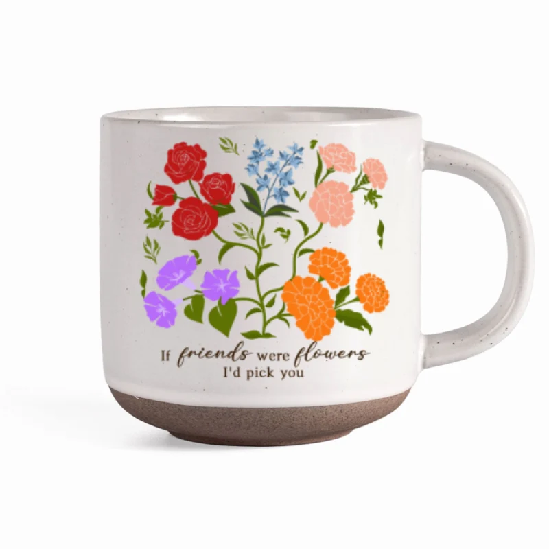 Custom Sisters Besties Birth Flower Bouquet Artwork Minimalist Personalized Pottery Mug - Image 11