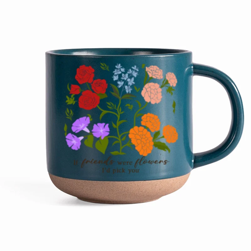 Custom Sisters Besties Birth Flower Bouquet Artwork Minimalist Personalized Pottery Mug - Image 12