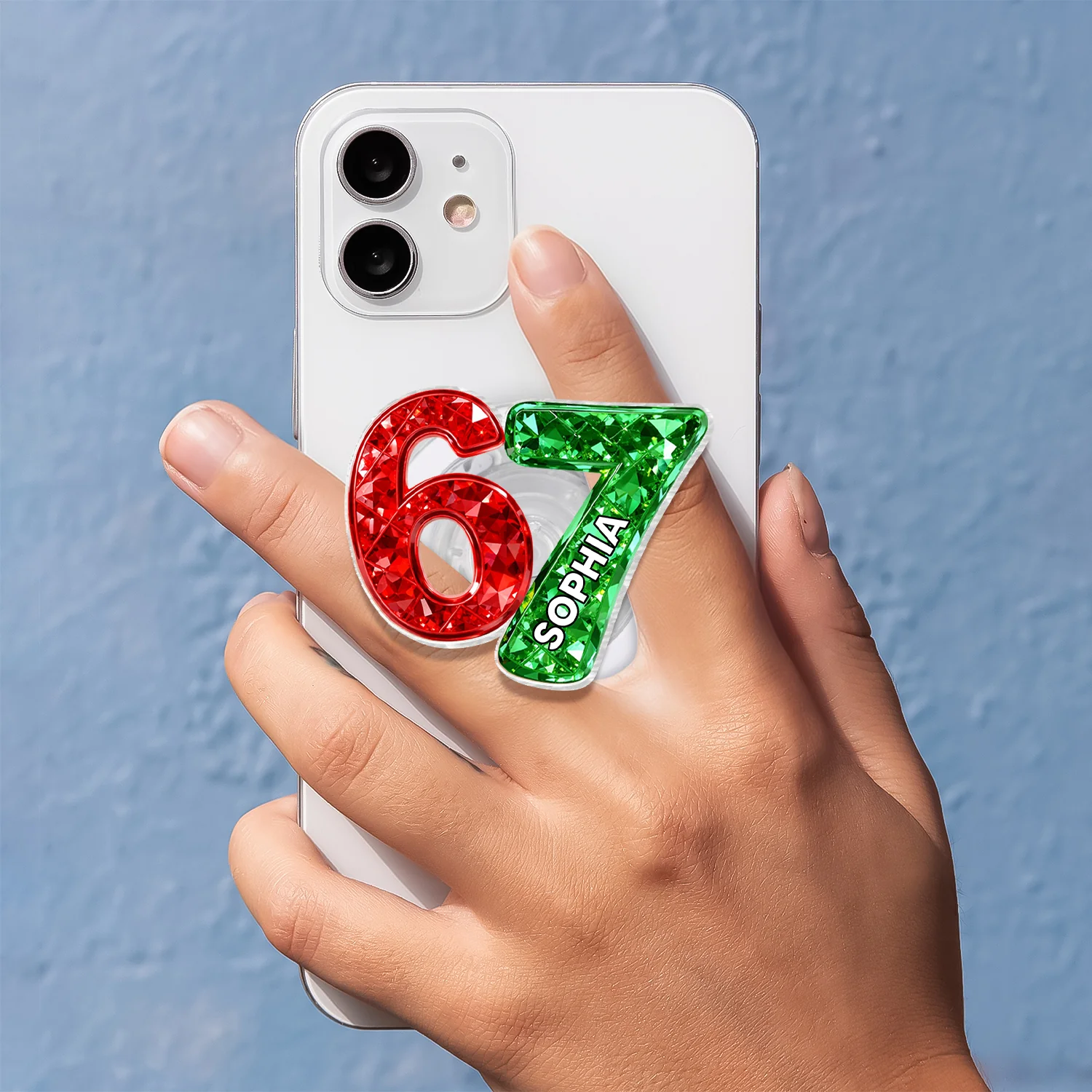 Custom Six Seven 3D Crystal Effect - Personalized Acrylic Magnetic Phone Grip - Teen Slang Funny Tree Decor, Funny Teen Grandkid Gift - Image 8