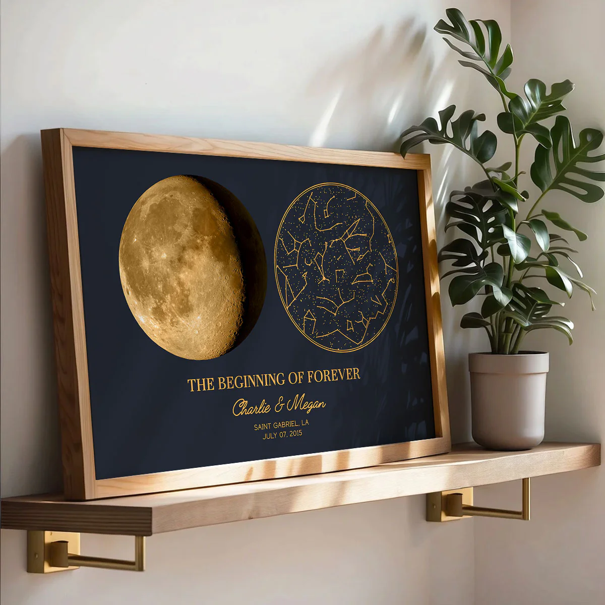 Custom Star Map And Moon Phase By Date & Location, The Night Sky Personalized Poster, Unique Heartfelt Gift for him & for her, The Night We Met Anniversary Gift - Image 5