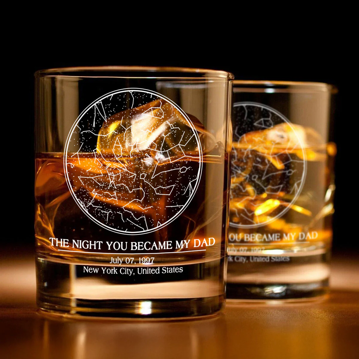 Custom Star Map by Date, The Day You Became My Dad Personalized Wine Glass, Father's Day Gift for Dad, Gift for Husband - Image 6