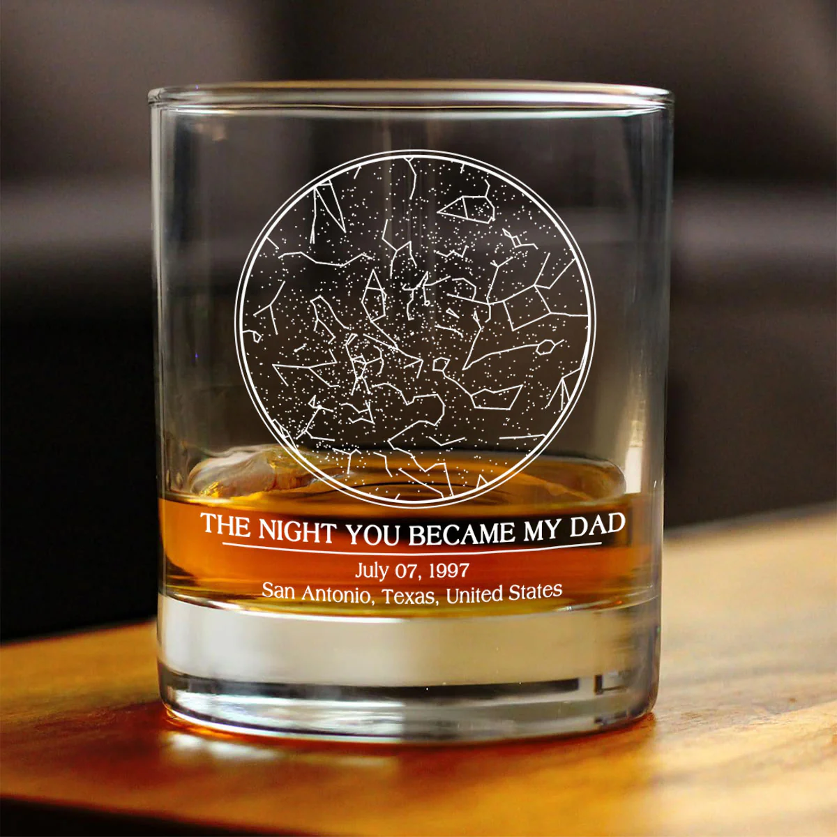 Custom Star Map by Date, The Day You Became My Dad Personalized Wine Glass, Father's Day Gift for Dad, Gift for Husband - Image 7