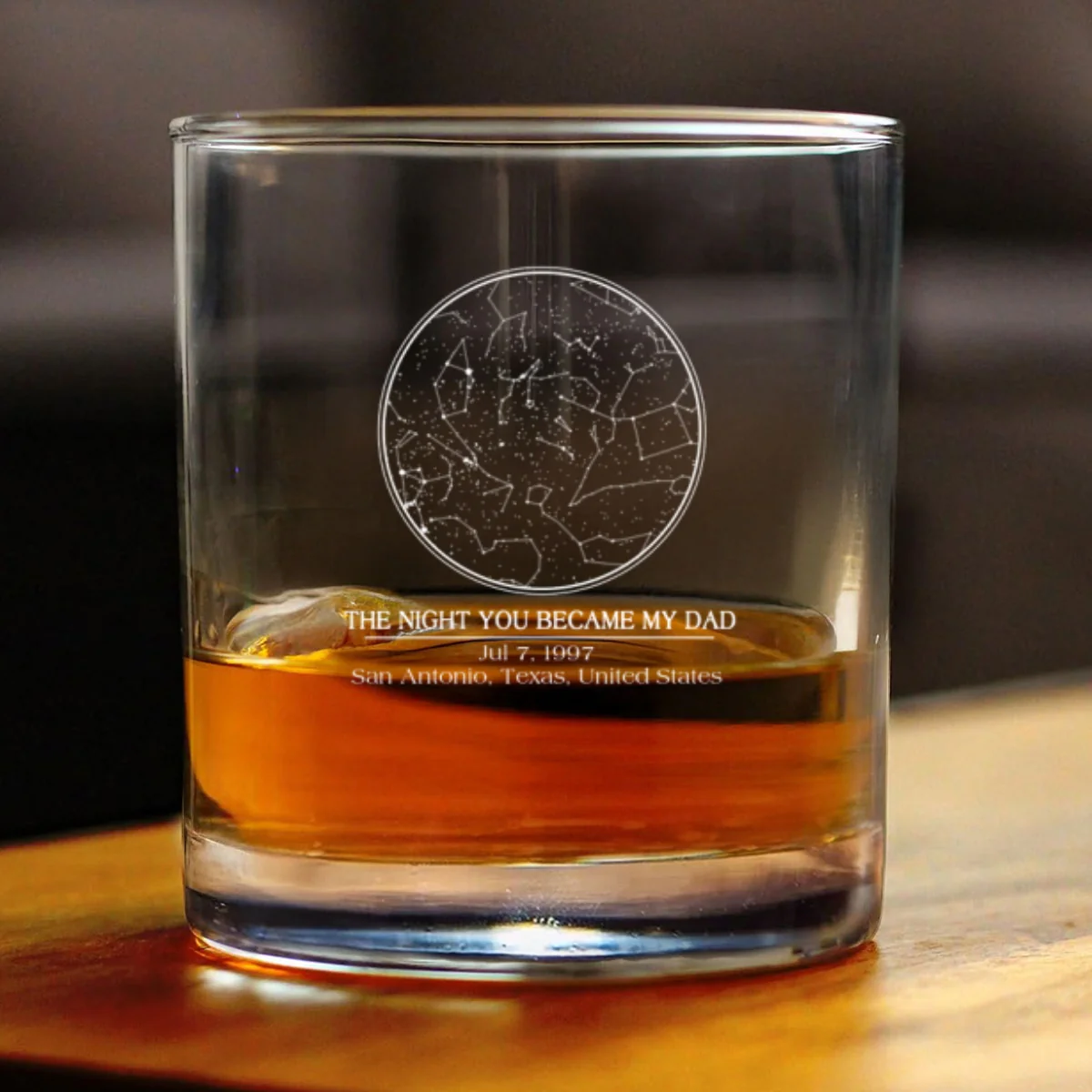 Custom Star Map by Date, The Day You Became My Dad Personalized Wine Glass, Father's Day Gift for Dad, Gift for Husband - Image 9