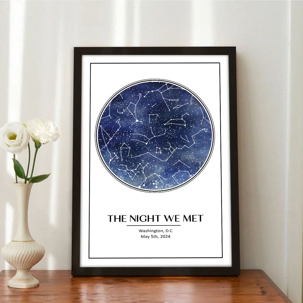 Custom Star Map Night Sky Poster to Capture the Precious Moment, The Night We Met Couple Anniversary Gift, Wedding Gift, Constellation Print, Real Astronomical Data - Image 10