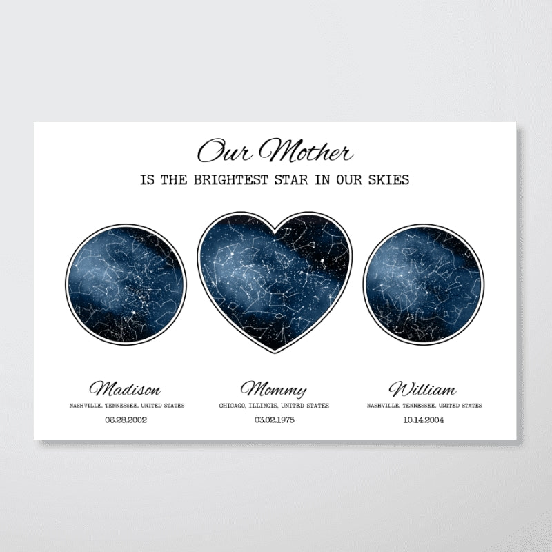 Custom Star Map Poster by Location & Date, Real Astronomical Data, Personalized Heartfelt Gift for Mom from Daughter, Son - Image 12