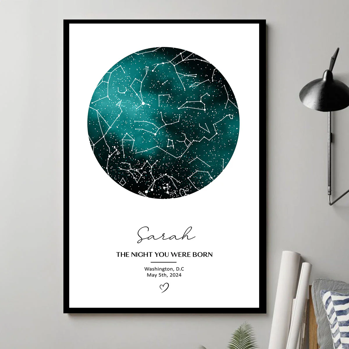 Custom Star Map Personalized Poster, The Night You Were Born, New Baby Gift, Stars The Night Sky, Wedding Constellation Gift - Image 2