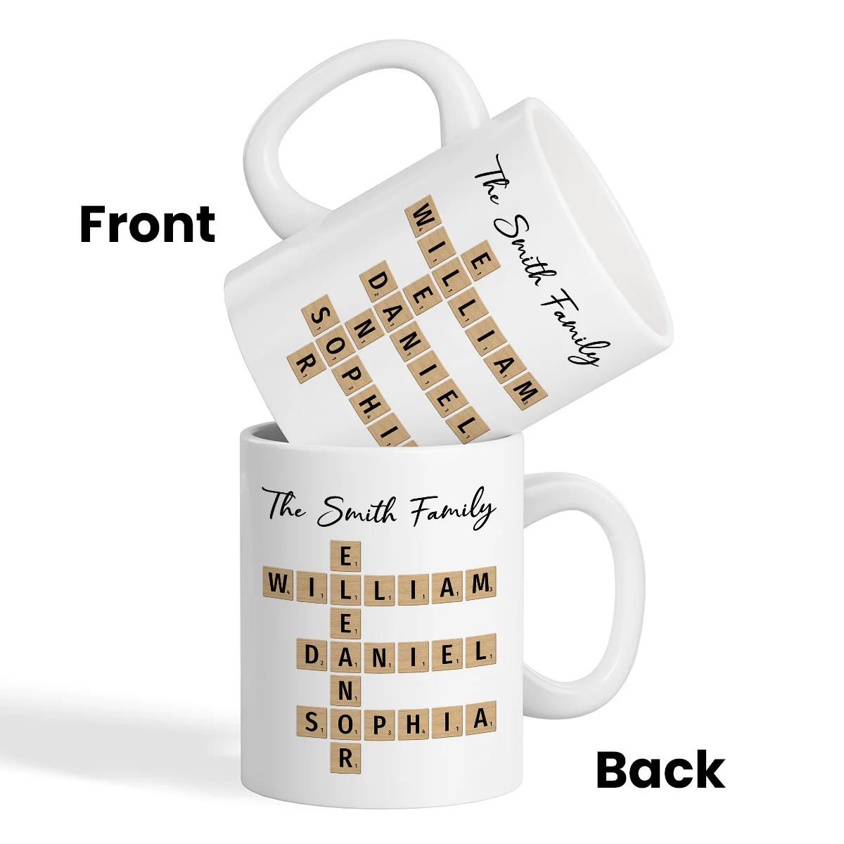 Custom Text Create Your Own Crossword Puzzle Gift For Family Friends Personalized Mug - Image 3
