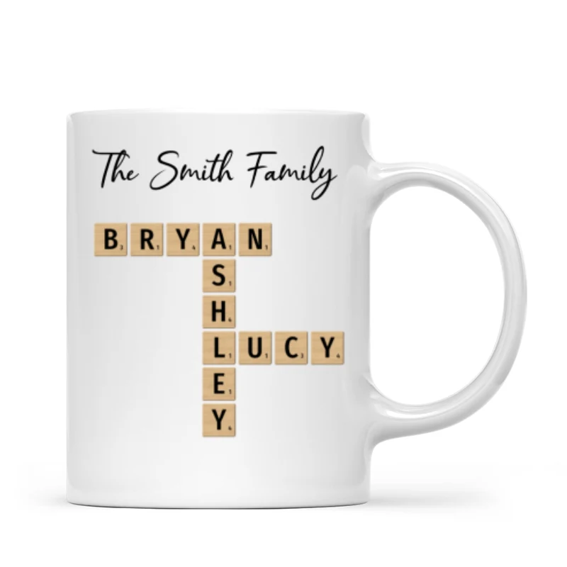 Custom Text Create Your Own Crossword Puzzle Gift For Family Friends Personalized Mug - Image 7