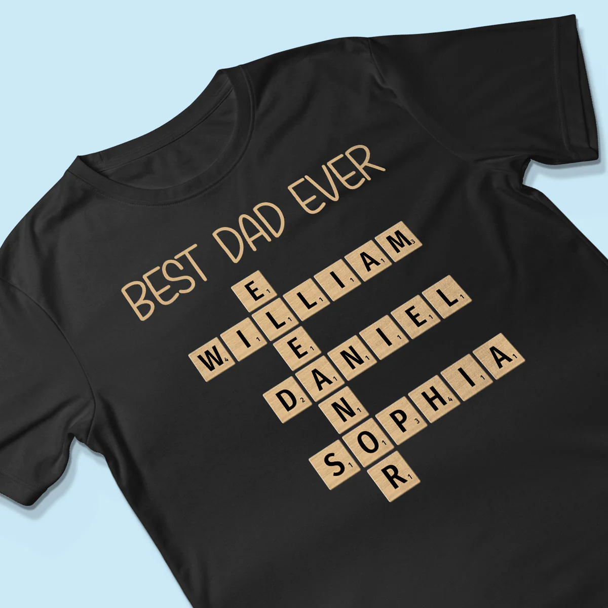 Custom Text Create Your Own Crossword Puzzle Personalized Dark Color Shirt - Image 3