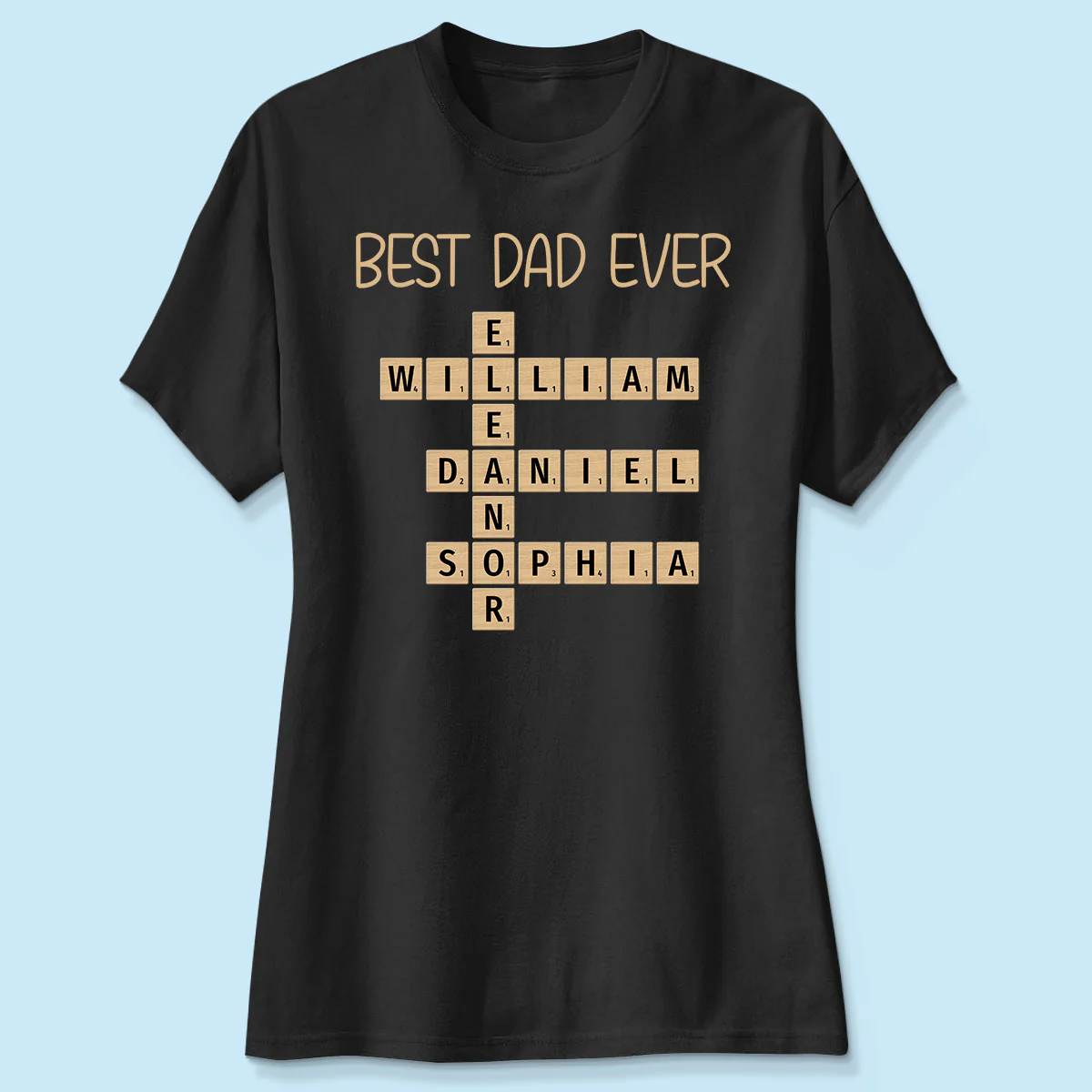 Custom Text Create Your Own Crossword Puzzle Personalized Dark Color Shirt - Image 4