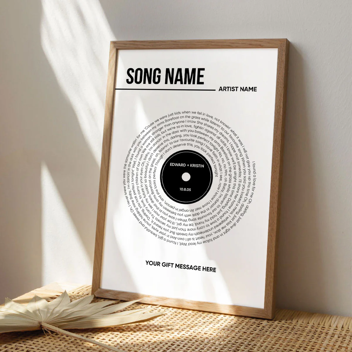 Custom Vinyl Lyrics, Personalised Music Poster, Customizable Music Gift, Anniversary Gift, Music Gift, Wedding Song Dance - Image 7