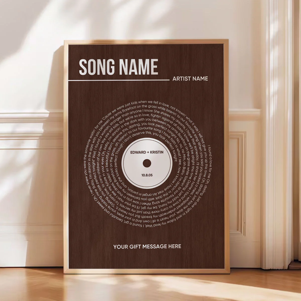 Custom Vinyl Lyrics, Personalised Music Poster, Customizable Music Gift, Anniversary Gift, Music Gift, Wedding Song Dance - Image 8