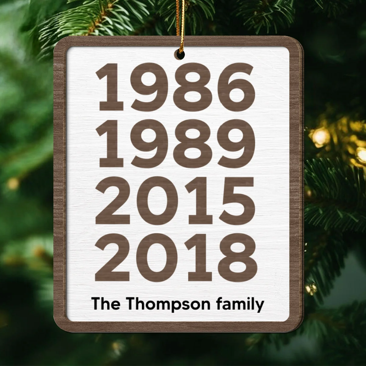 Custom Years Family Decor Gift Personalized 2-Layer Wooden Ornament - Image 11