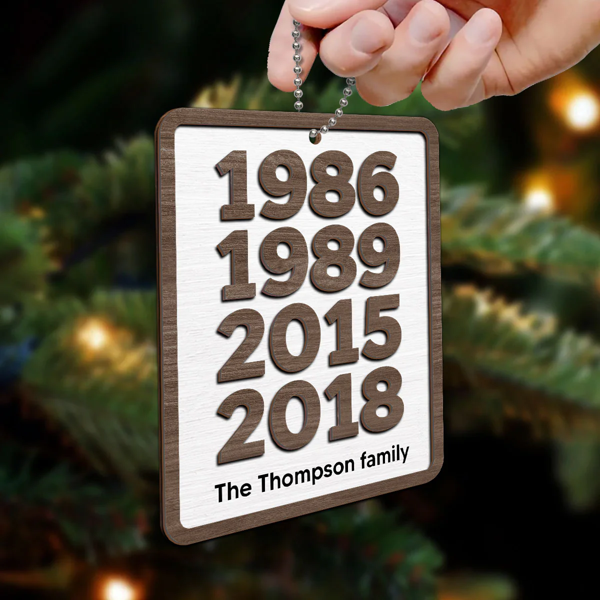Custom Years Family Decor Gift Personalized 2-Layer Wooden Ornament - Image 6