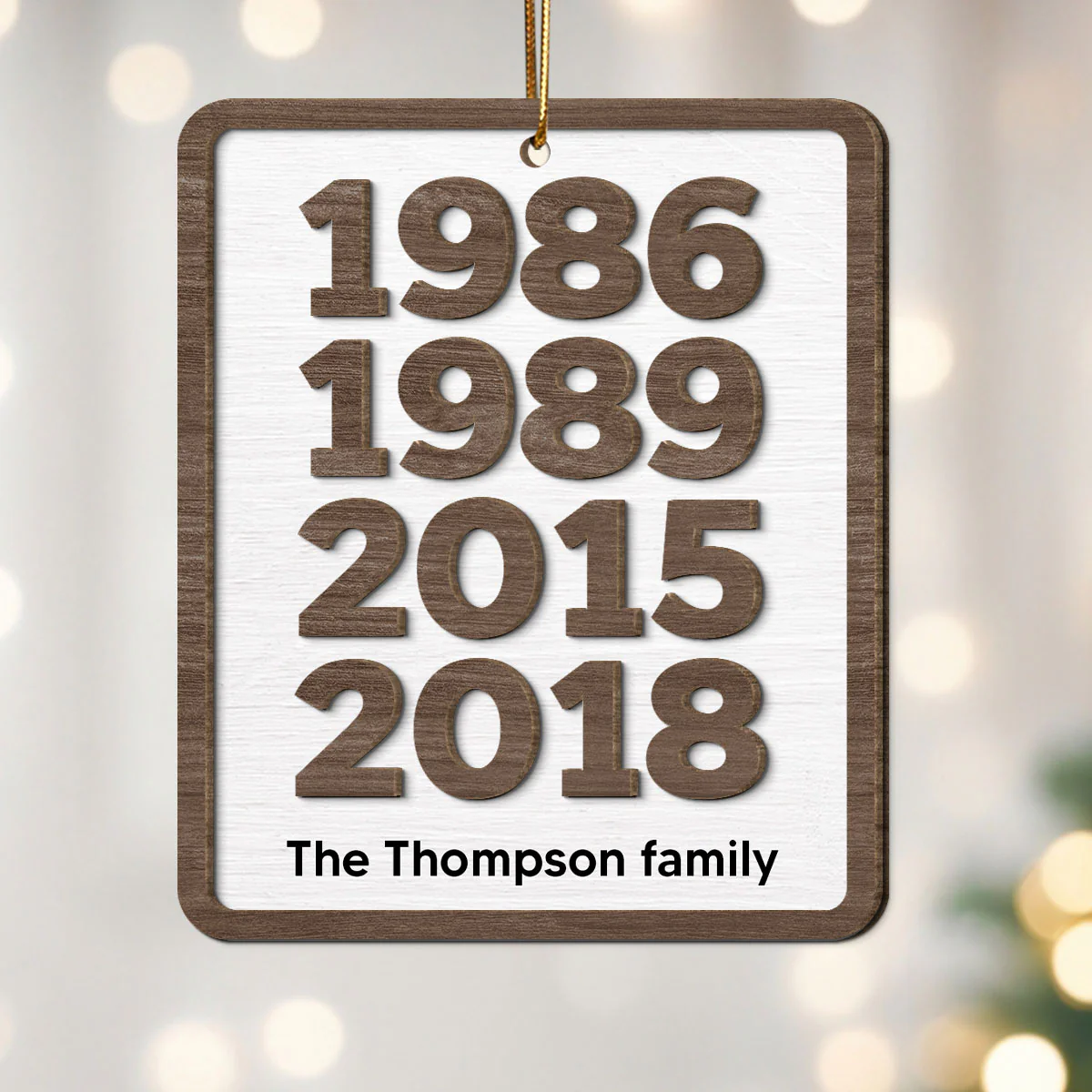 Custom Years Family Decor Gift Personalized 2-Layer Wooden Ornament - Image 8