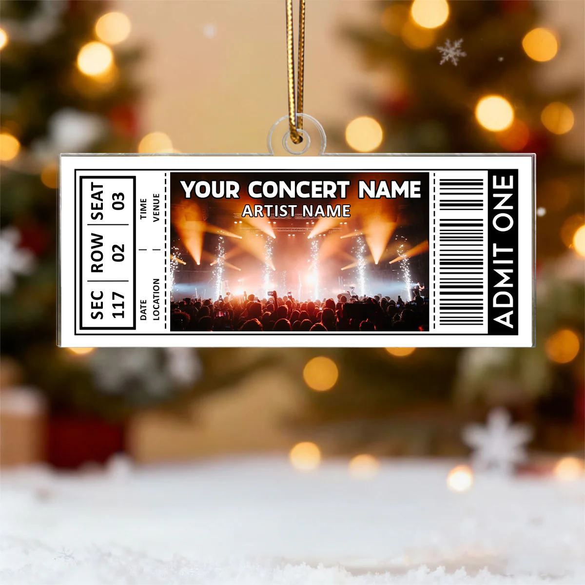Custom Your Favorite Music Concert Photo Ticket - Personalized Acrylic Ornament - Christmas Gift For Music Lovers, Matching Ornaments For Friends, Couple - Image 7