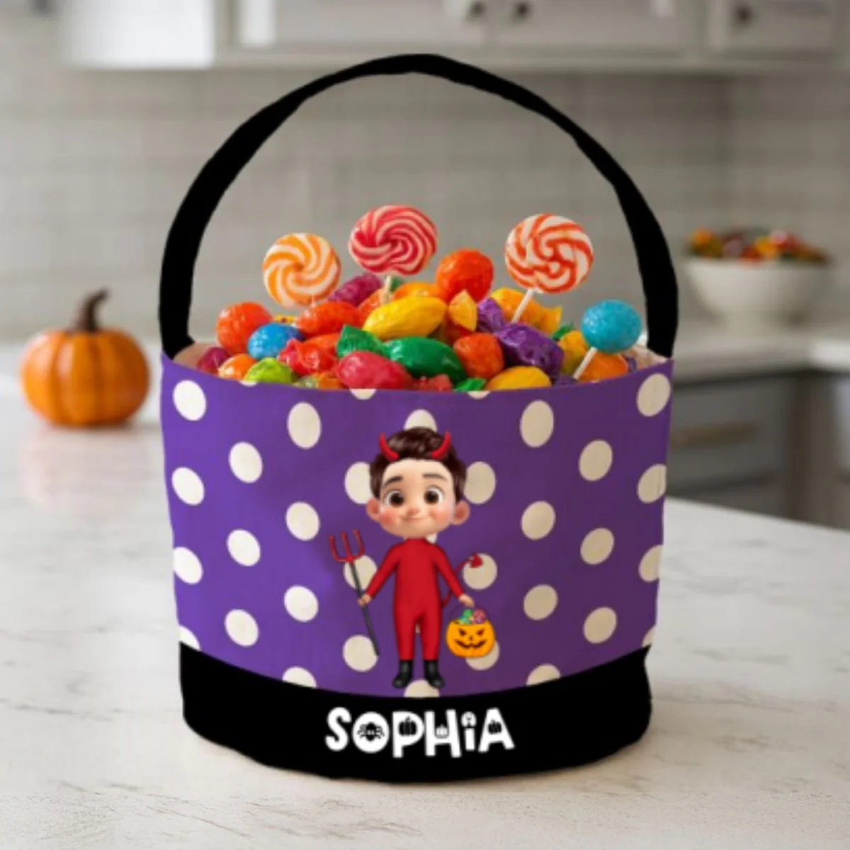 Cute 3D Halloween Cartoon Kids Personalized Trick or Treat Basket - Image 12