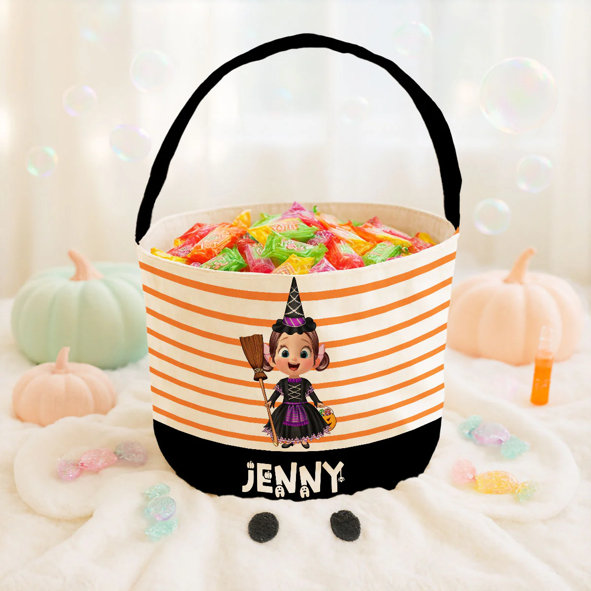 Cute 3D Halloween Cartoon Kids Personalized Trick or Treat Basket - Image 2