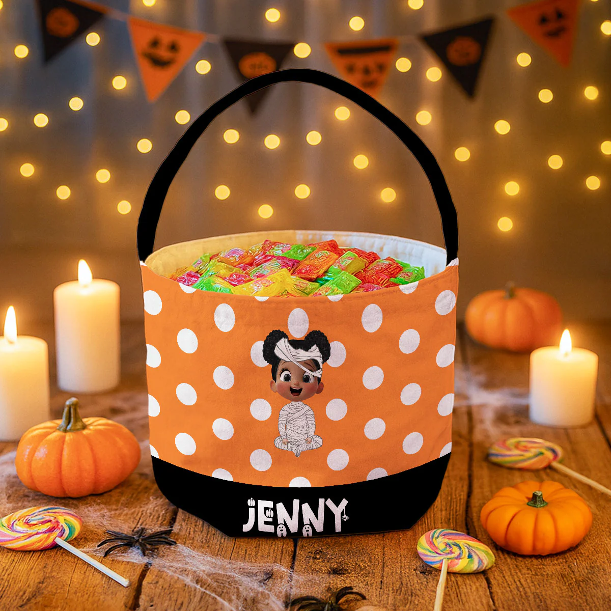 Cute 3D Halloween Cartoon Kids Personalized Trick or Treat Basket - Image 5