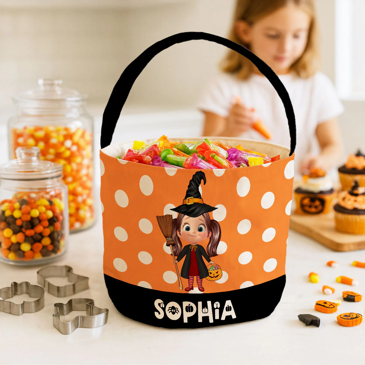 Cute 3D Halloween Cartoon Kids Personalized Trick or Treat Basket - Image 6