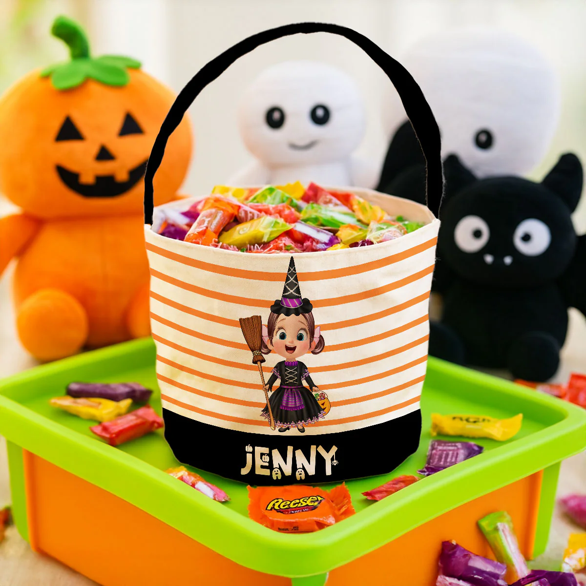Cute 3D Halloween Cartoon Kids Personalized Trick or Treat Basket - Image 7