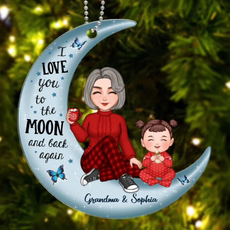 Cute Baby's First Christmas Personalized Gift For Grandma Grandpa Acrylic Ornament - Image 5