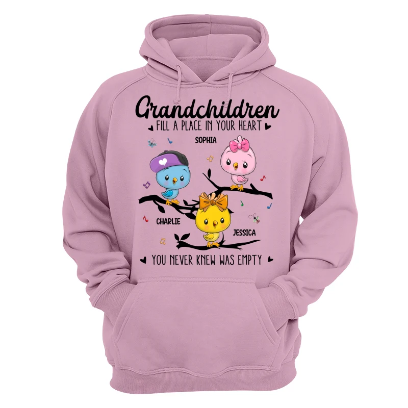 Cute Birds On Branch Grandkids Grandma Personalized Shirt - Image 15