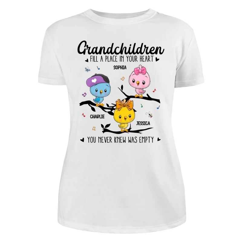 Cute Birds On Branch Grandkids Grandma Personalized Shirt - Image 9