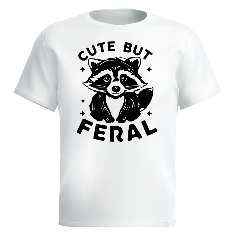 Cute But Feral Raccoon Funny Shirt For Kid - Image 8